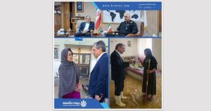 بازدید میدانی دکتر بهاری فر مدیرعامل شرکت بیمه حکمت صبا از مناطق سیل زده بندرعباس