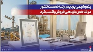 پتروشیمی پردیس رتبه نخست کشور در شاخص بازدهی فروش را کسب کرد